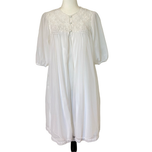 Vintage Eaton Vanity Fair Lingerie Negligee Pegnoir 2 Piece Set S White Boudoir